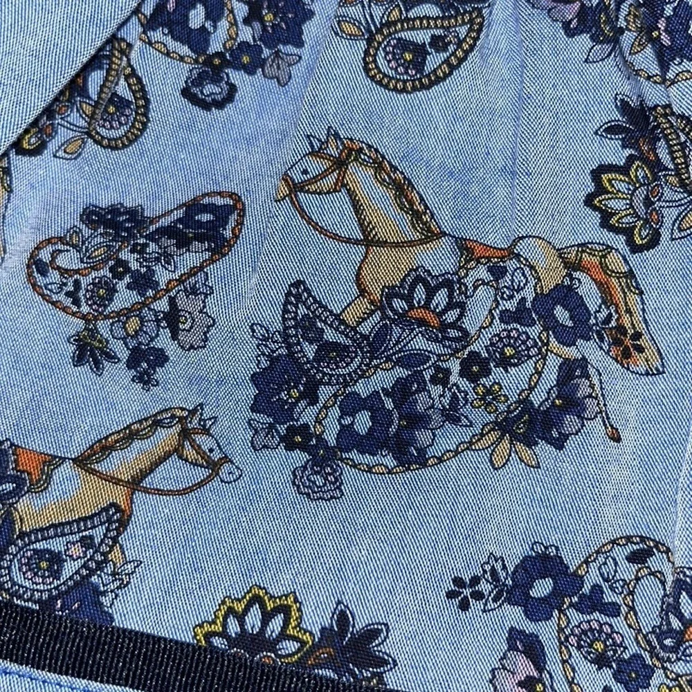 Janie and‎ Jack Carousel Rocking Horse Equestrian Paisley Floral Dress 3 - 6 M